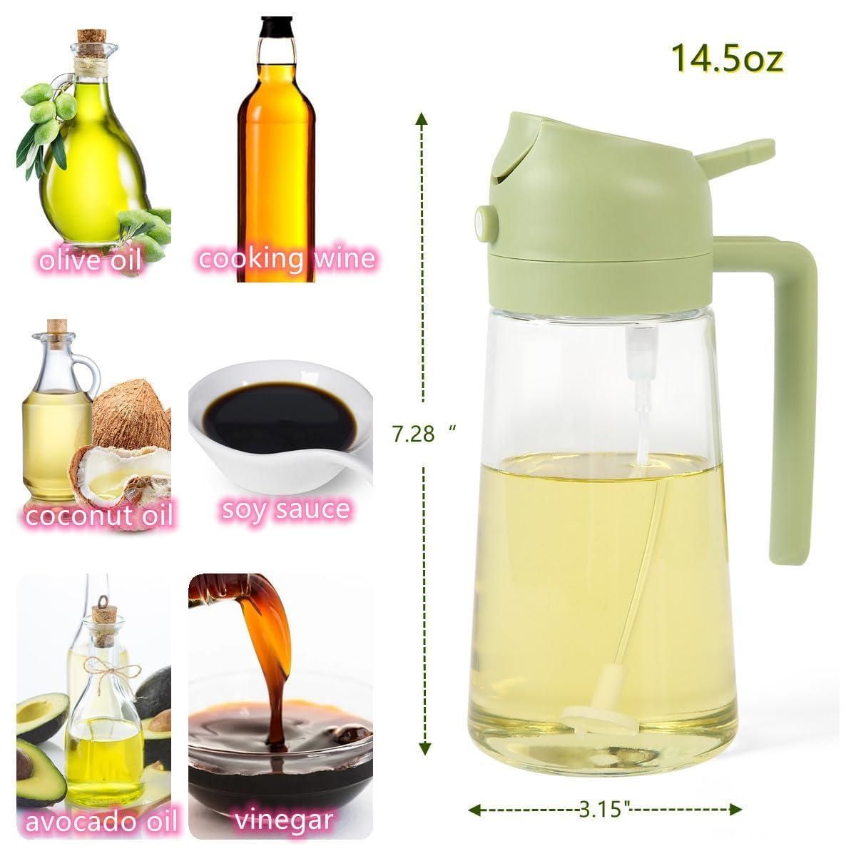 premium oil sprayer can be filled with olive oil, coking whine, coconut oil, soy sauce, avocado oil, vinegar