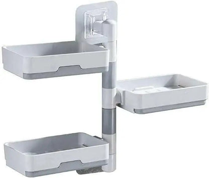 premium plastic soap dish holder has 3 adjustable compartment 