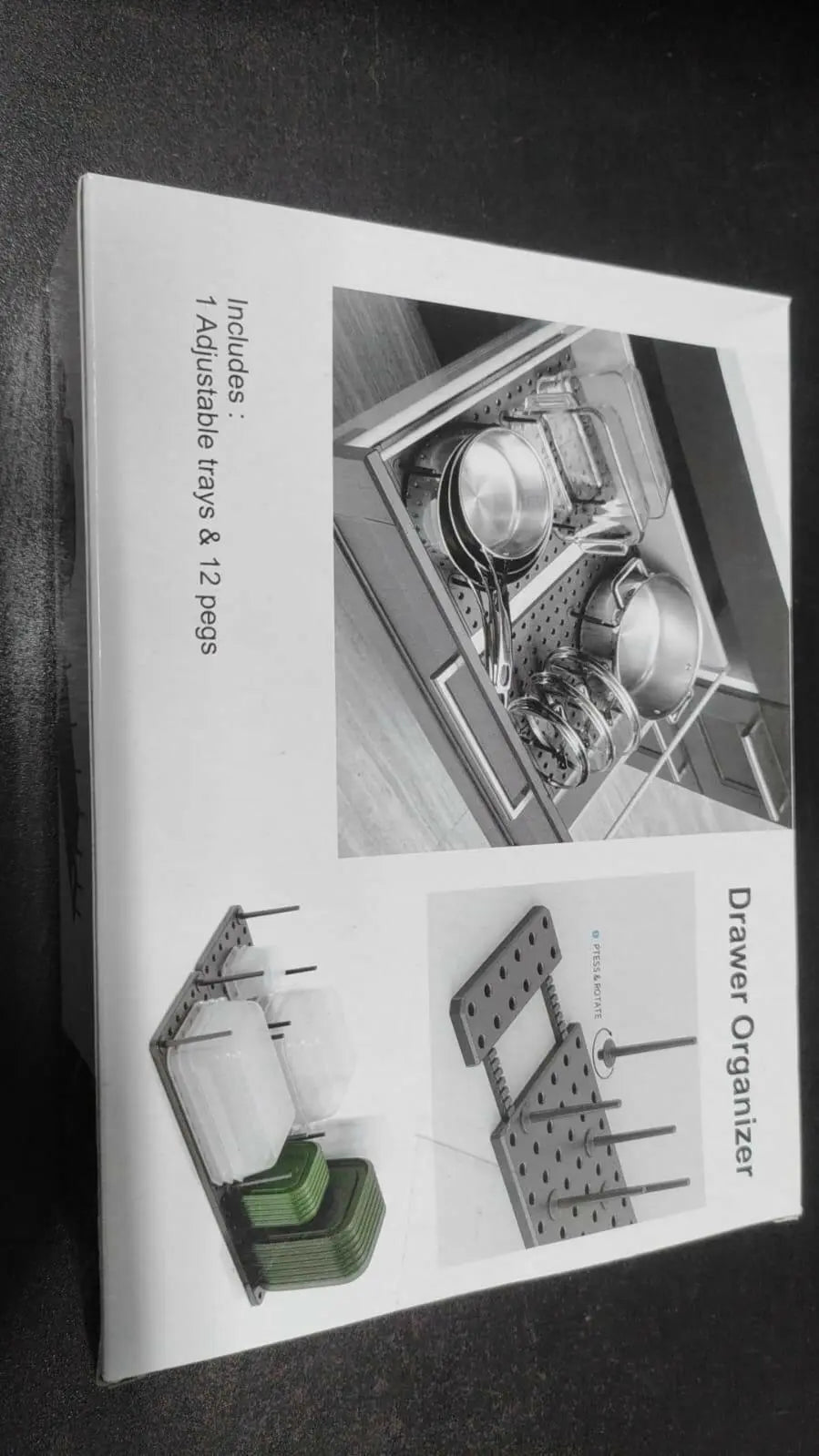 Box of cupboard organizer being Showed