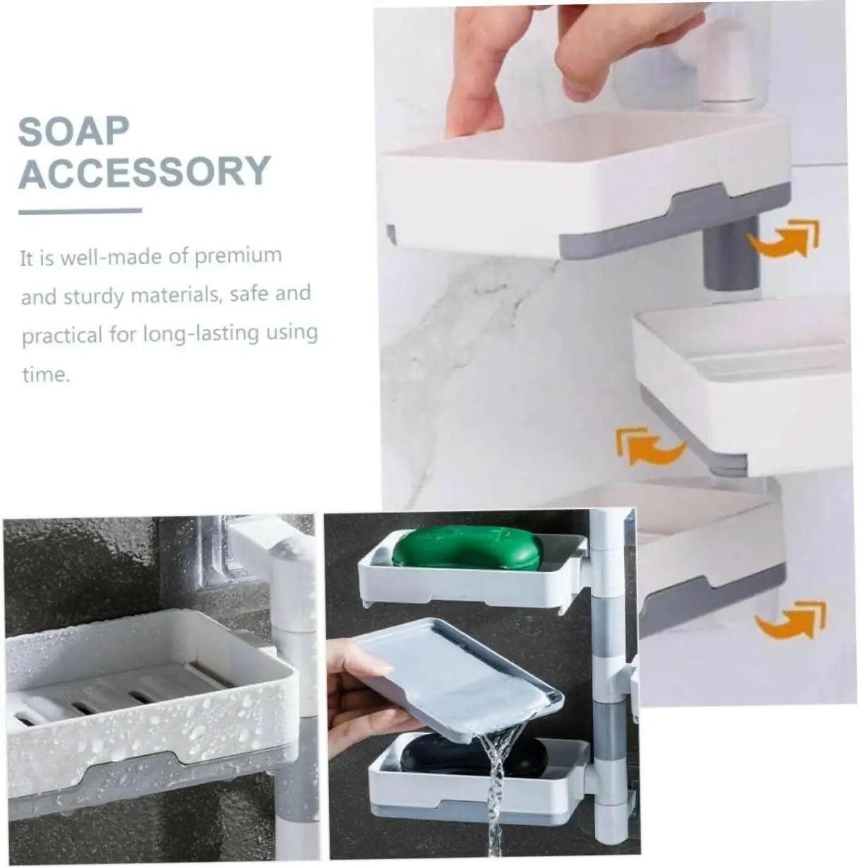 Soap accessory, it is well made of premium and sturdy materials, safe and practical for long lasting using time