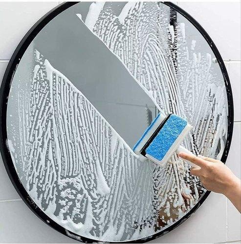 mirror wiping with our multifunctional brush