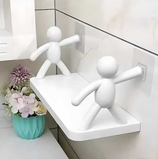 Bathroom stickable shelf minimalist design