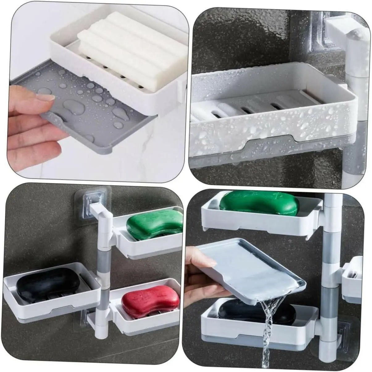 the durable plastic soap dish holder will drain all the access water to prevent your soap to end fast